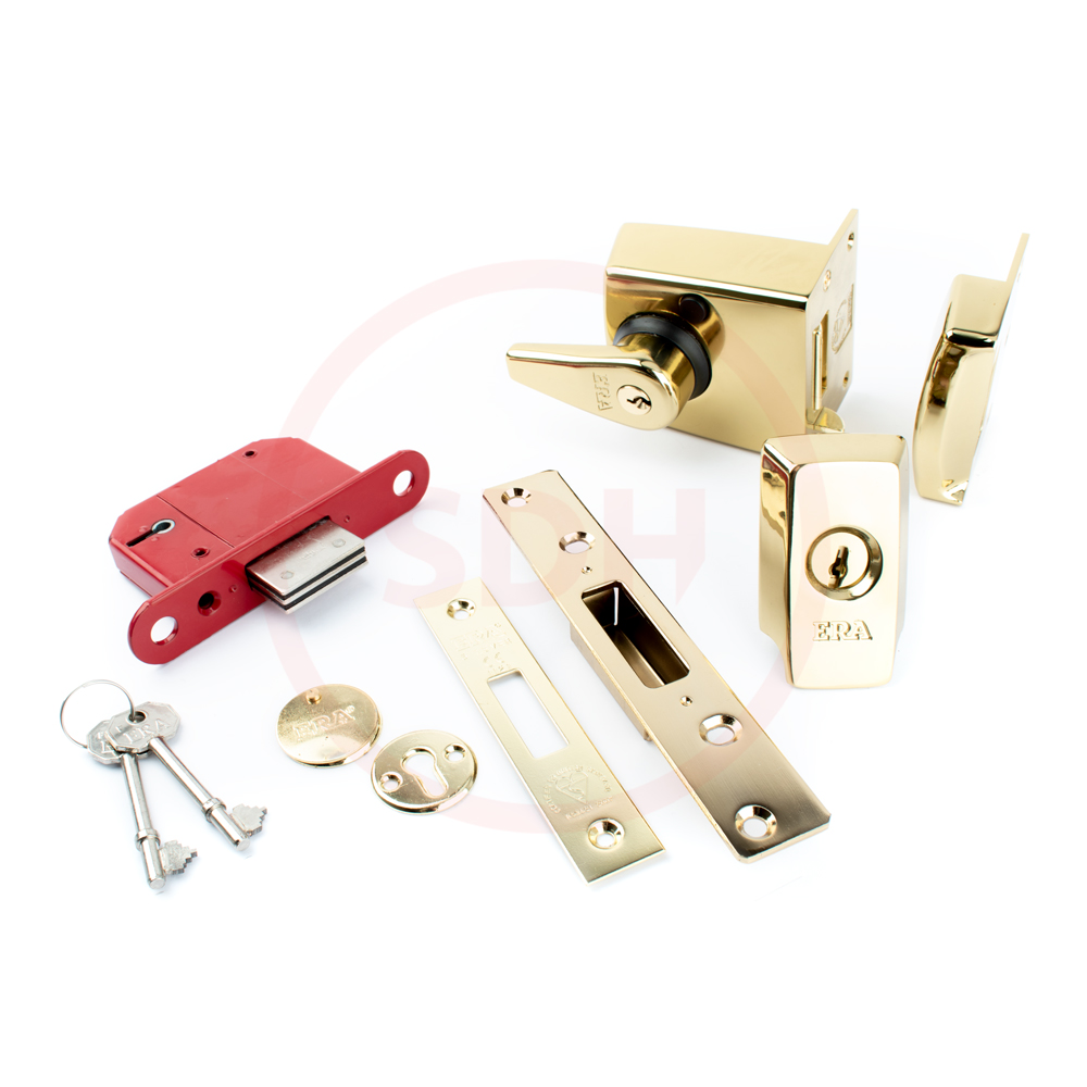 ERA Traditional Front Door Lock Kit - Polished Brass